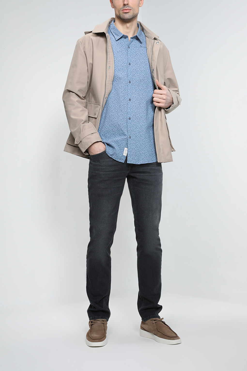 

Рубашка мужская Esprit Casual 032EE2F304 синяя M, Синий, 032EE2F304