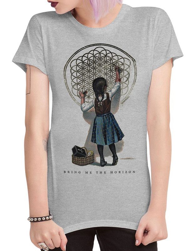 

Футболка женская DreamShirts Studio Bring Me the Horizon - BMTH BRI-53002-1 серая L, Серый, Bring Me the Horizon - BMTH BRI-53002-1