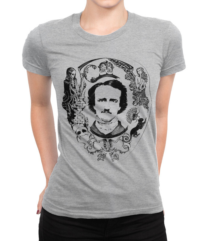

Футболка женская Dream Shirts Эдгар Аллан По 20002111 серая XL, Эдгар Аллан По 20002111