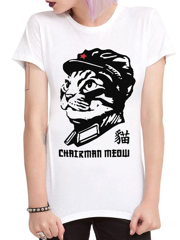 

Футболка женская DreamShirts Studio Chairman Meow - Котик Мао Цзэдун 11 белая 2XL, Белый, Chairman Meow - Котик Мао Цзэдун 11