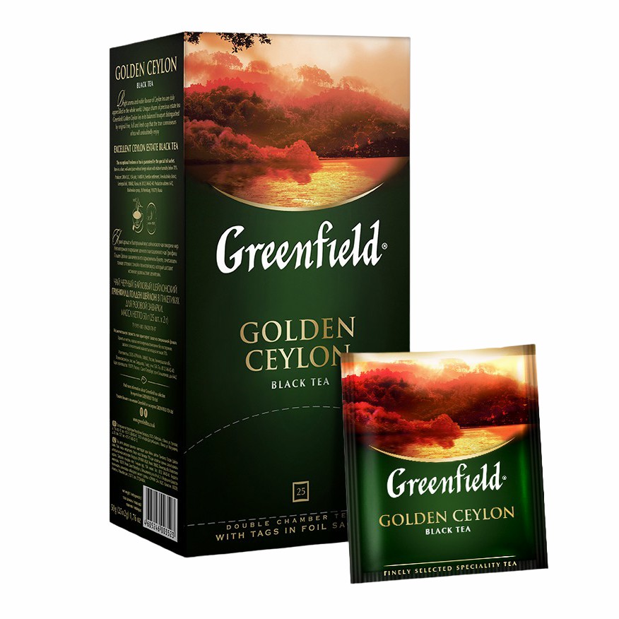 фото Чай черный greenfield golden ceylon в пакетиках 2 г 25 шт