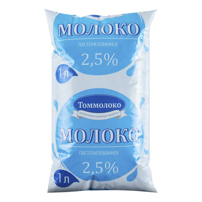 

Молоко 2,5% пастеризованное 1 л Томмолоко БЗМЖ