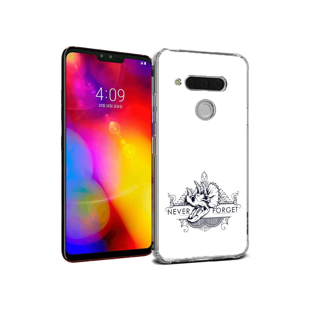 

Чехол MyPads Tocco для LG V40 ThinQ логотип носорога никогда не забуду (PT121590.74.445), Прозрачный, Tocco