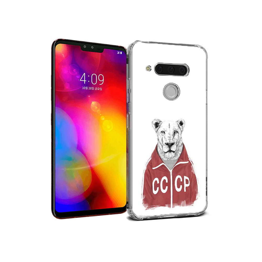 

Чехол MyPads Tocco для LG V40 ThinQ львица ссср (PT121590.74.450), Прозрачный, Tocco