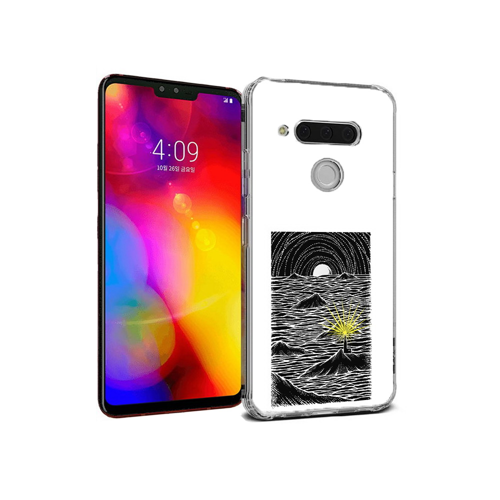 

Чехол MyPads Tocco для LG V40 ThinQ маяк в черно белом море (PT121590.74.460), Прозрачный, Tocco