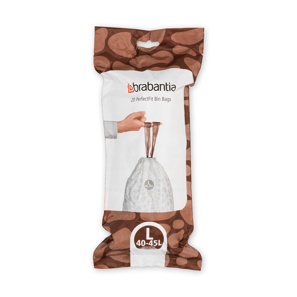 

Мешки для мусора Brabantia PerfectFit L 40-45л, рулон 20шт, Белый, 138607
