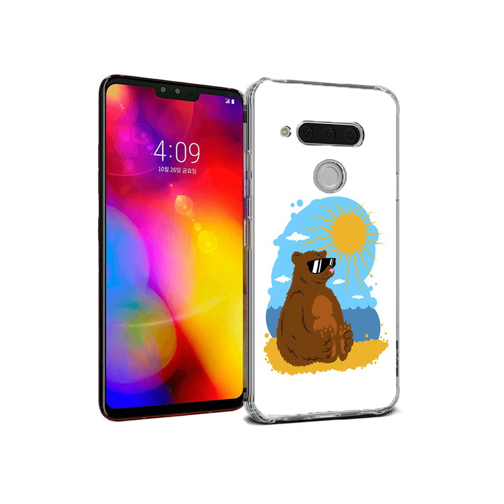 

Чехол MyPads Tocco для LG V40 ThinQ медведь на чиле (PT121590.74.468), Прозрачный, Tocco