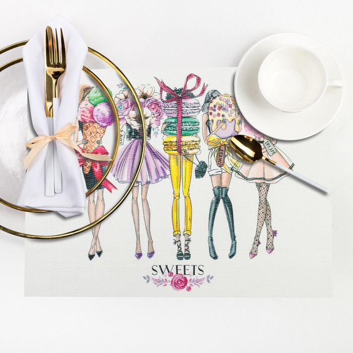 

Салфетка на стол Girls sweets 29x40, Разноцветный