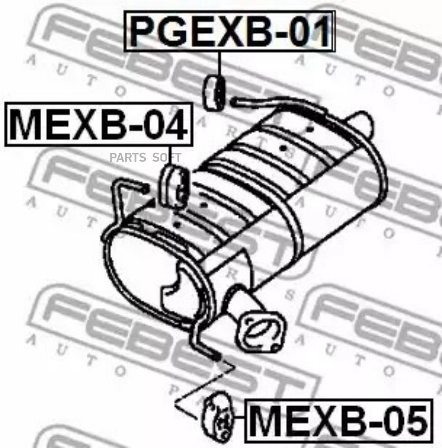 

Подушка Крепления Глушителя FEBEST PGEXB01