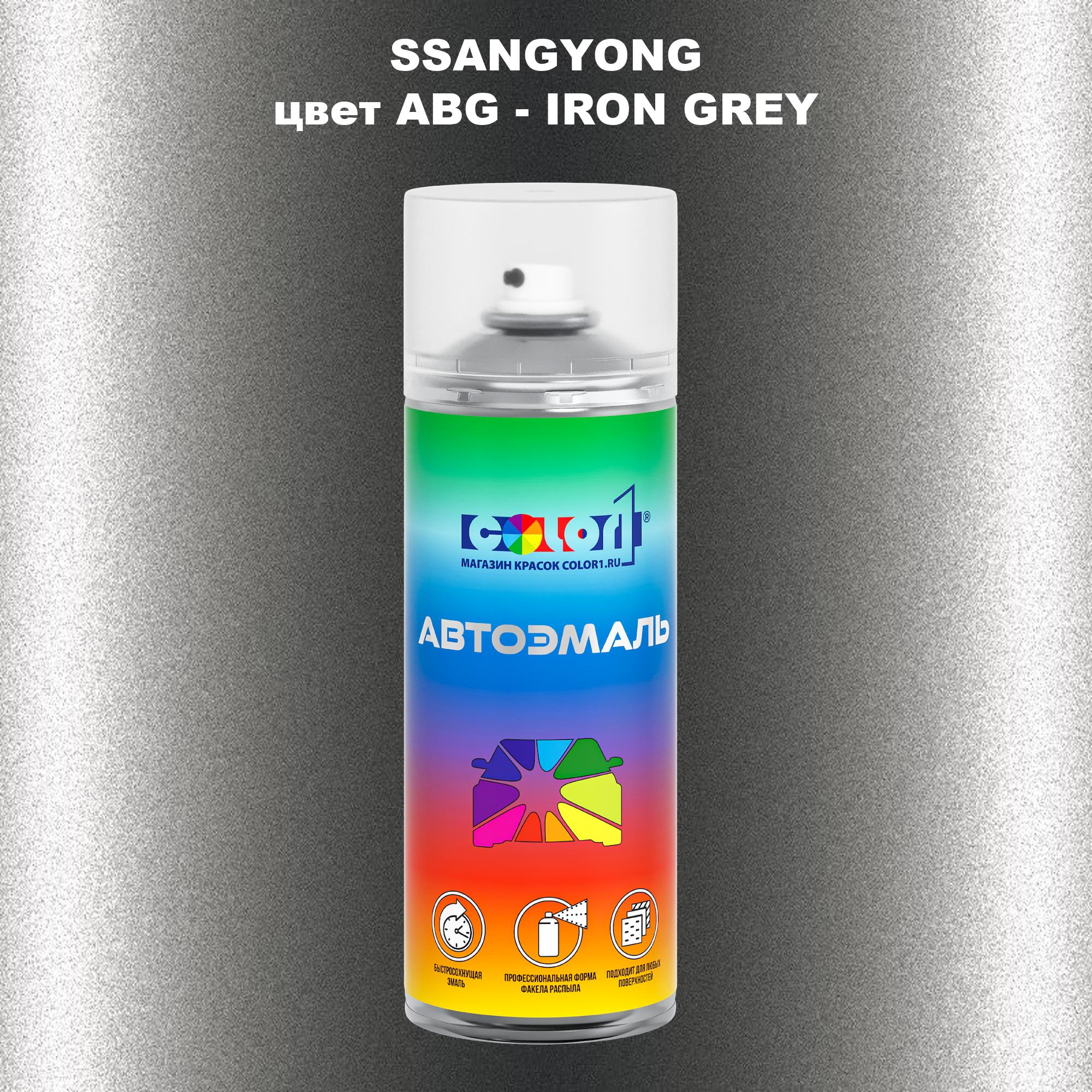 

Аэрозольная краска COLOR1 для SSANGYONG, цвет ABG - IRON GREY, Прозрачный