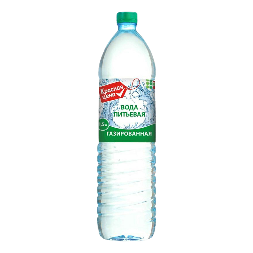 Вода питьевая артезианская Красная цена газированная 1,5 л