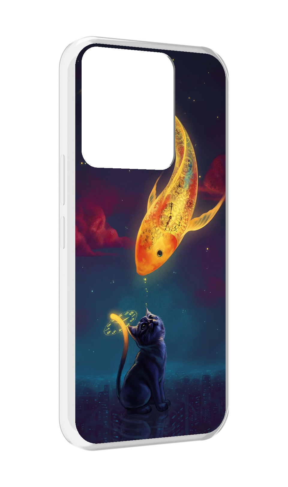 

Чехол MyPads золотая-рыбка-часовая для Tecno Spark Go 2022 / Tecno Spark 8C, Прозрачный, Tocco
