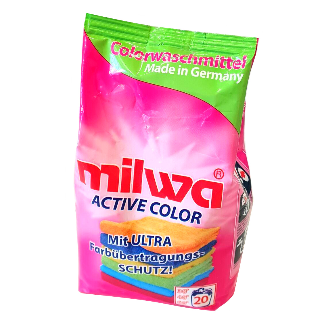 фото Концентрированный порошок для стирки цветного белья milwa active color 1,34 кг.