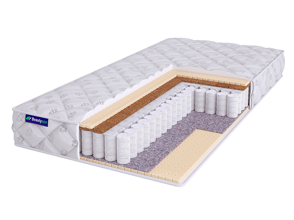 

Матрас полутороспальный BeautySon Roll SPRING Mix Latex 1 S600 Бесклеевой 125x200 17 см, Белый, Roll SPRING Miх Lateх 1 S600