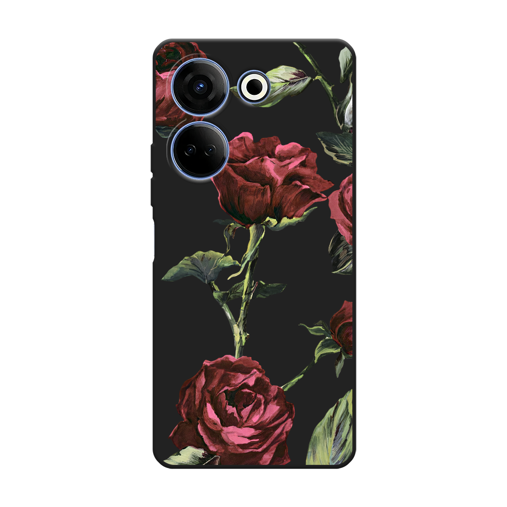

Чехол Awog на Tecno Camon 20 Pro 4G "Бордовые розы фон", Бордовый
