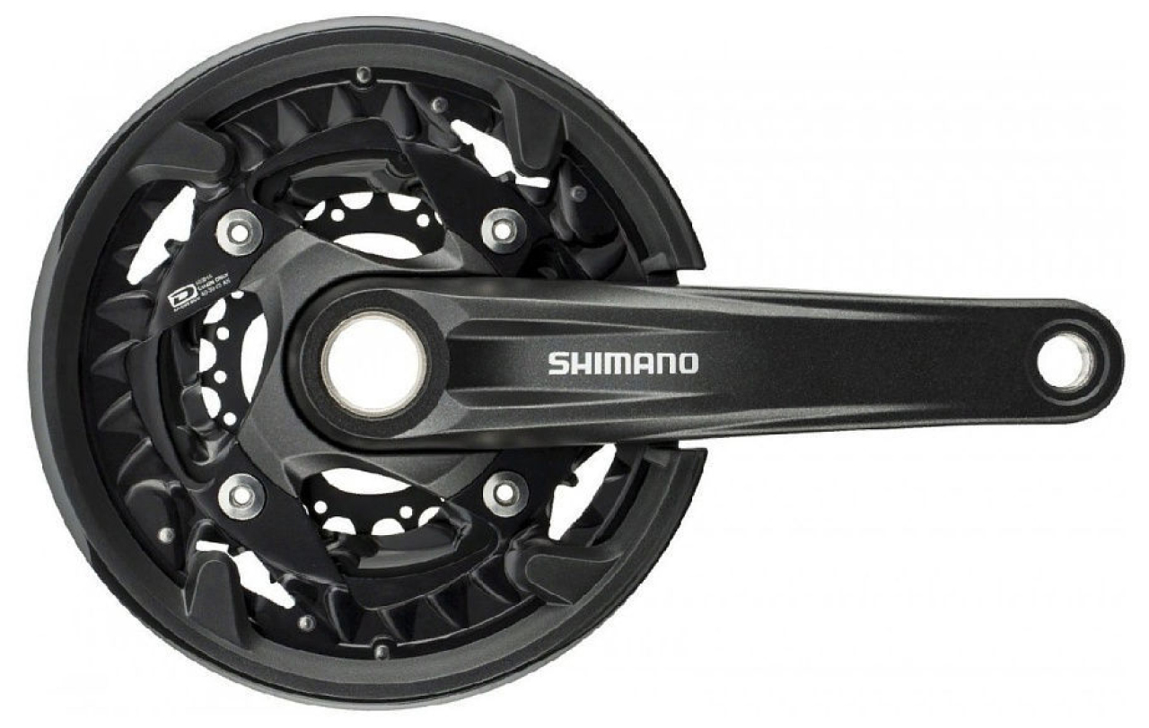 

Система шатунов Shimano MT500, для 3x10 ск, 175 мм, ин.вал, 40/30/22T без каретки Чёрный, Черный, MT500