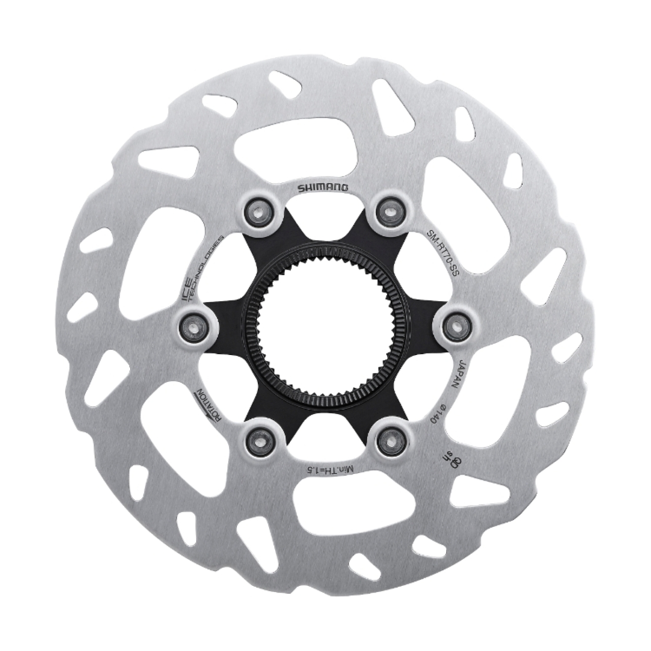 

Тормозной диск Shimano RT70, 140 мм., Center Lock, Серебристый, RT70