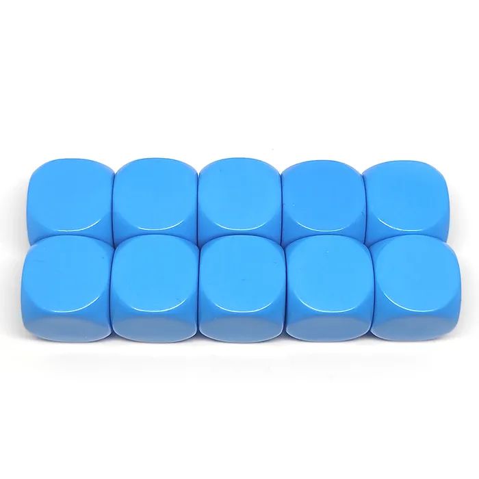 Набор кубиков Pandora Box Studio Пустые, 10 шт, со скругленными углами, цвет: голубой