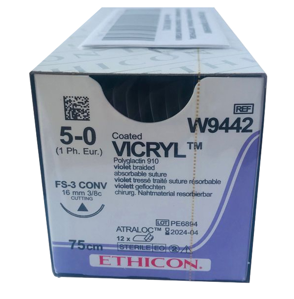 Шовный материал ВИКРИЛ 5/0, 75 см, реж. 16 мм, 3/8 W9442 12 шт.