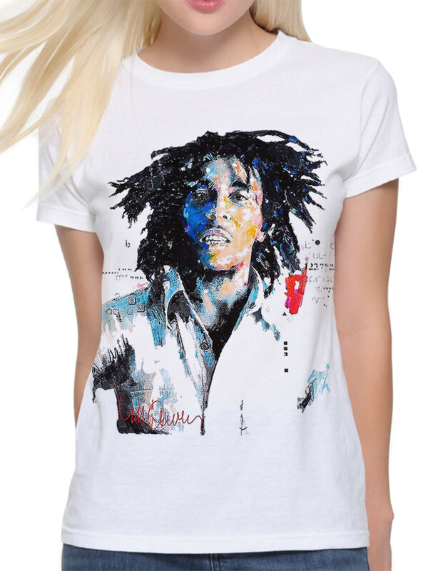 

Футболка женская Dream Shirts Боб Марли - Bob Marley 2204111 белая 3XL, "Боб Марли - Bob Marley" 2204111