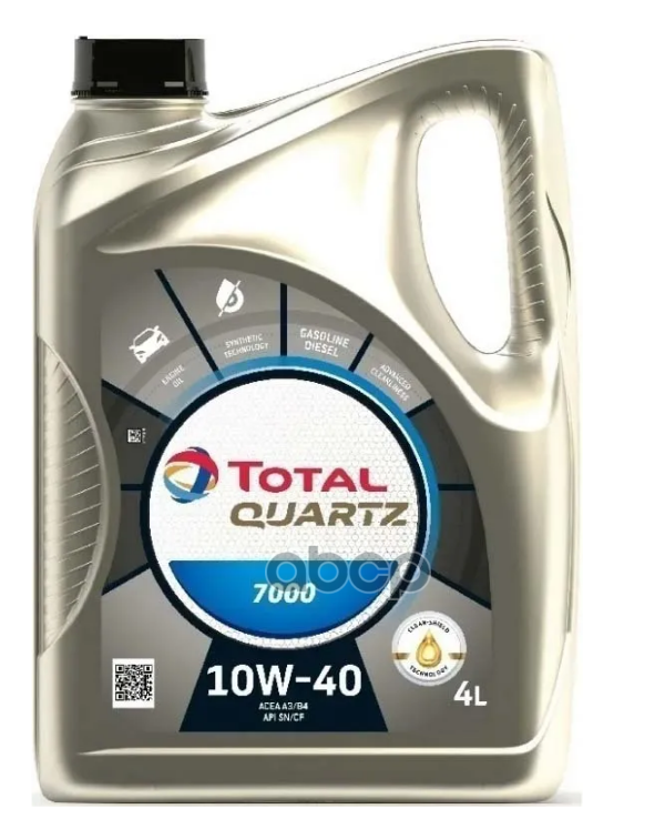 Моторное масло TOTAL полусинтетическое Quartz 7000 10W40 4л