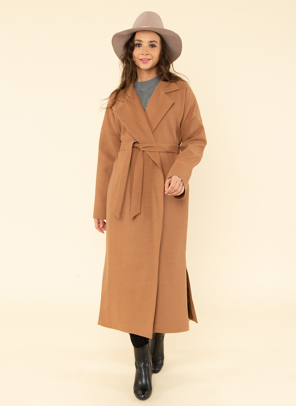 Пальто женское Giulia Rosetti 56207 коричневое 46 RU