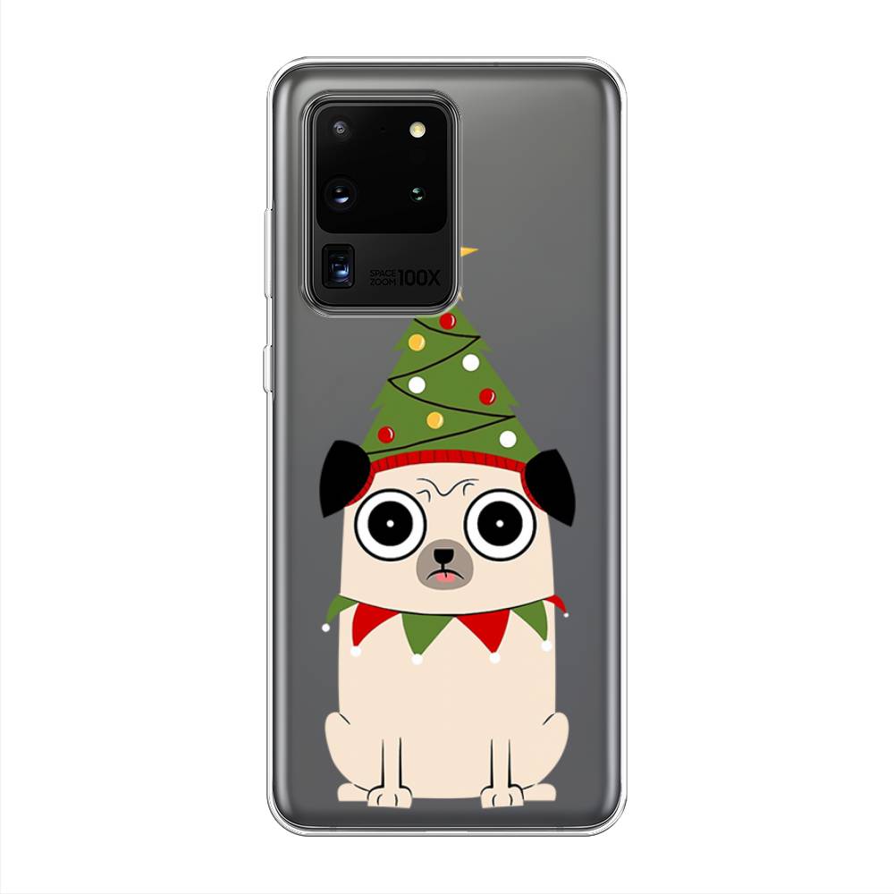 

Чехол на Samsung Galaxy S20 Ultra "Собачка с ёлочкой", Бежевый;красный;зеленый, 29450-1