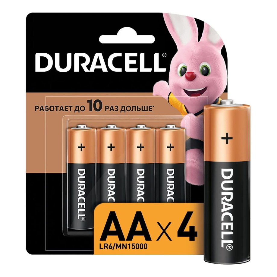 Батарейки Duracell AA / LR6-4BL BASIC, пальчиковые, 4 шт