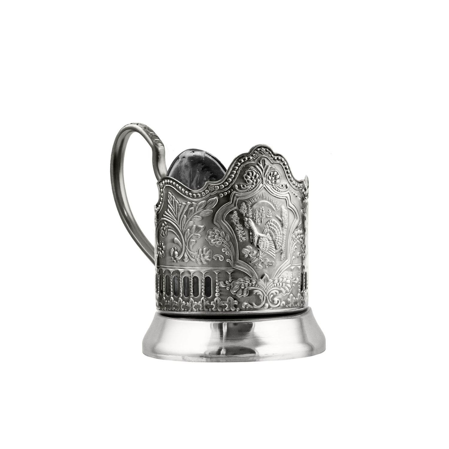 Подстаканник Кольчугинский мельхиор Катюша никелированный