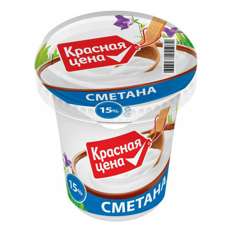 фото Сметана красная цена 15% 315 г