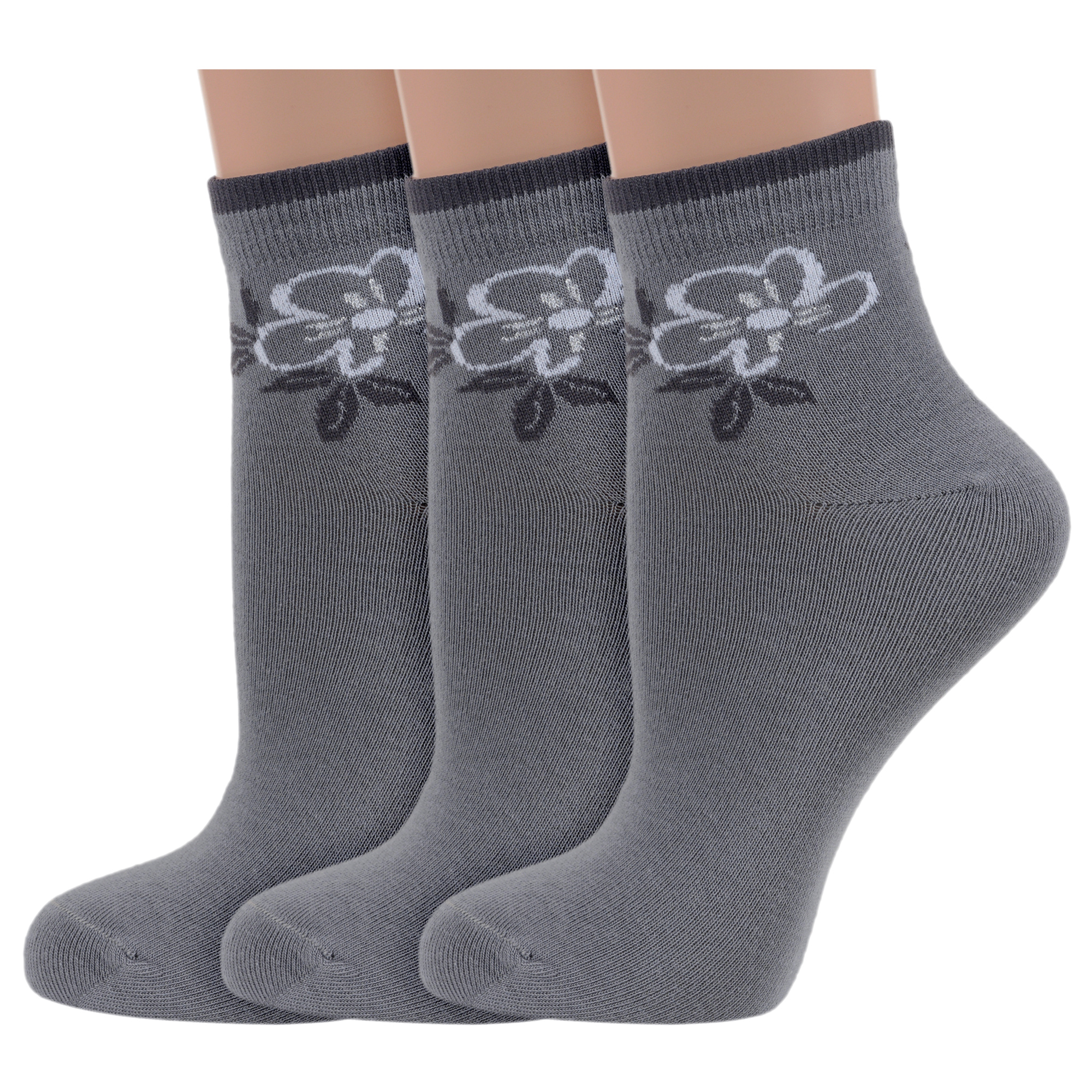 

Комплект носков женских Rusocks 3-Ж-1350-01 серых 23-25, 3-Ж-1350-01
