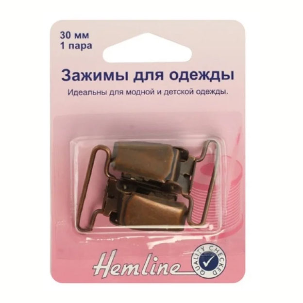 

Застежка Hemline для комбинезонов, бронза, 1 пара, 30 мм, Бронзовый