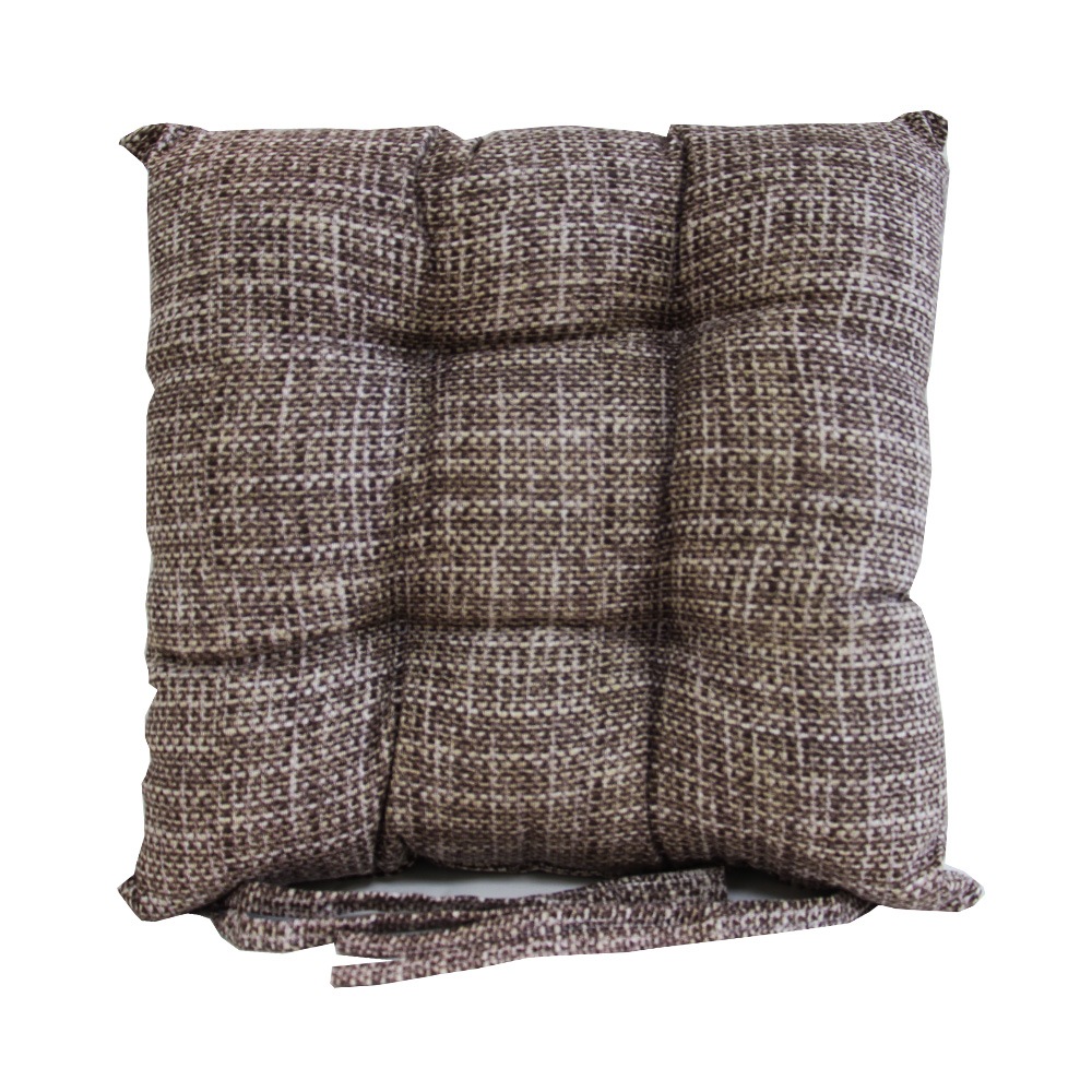 фото Подушка-сидушка sonnet, с завязками для стула, рогожка, 40 x 40 см, сахара