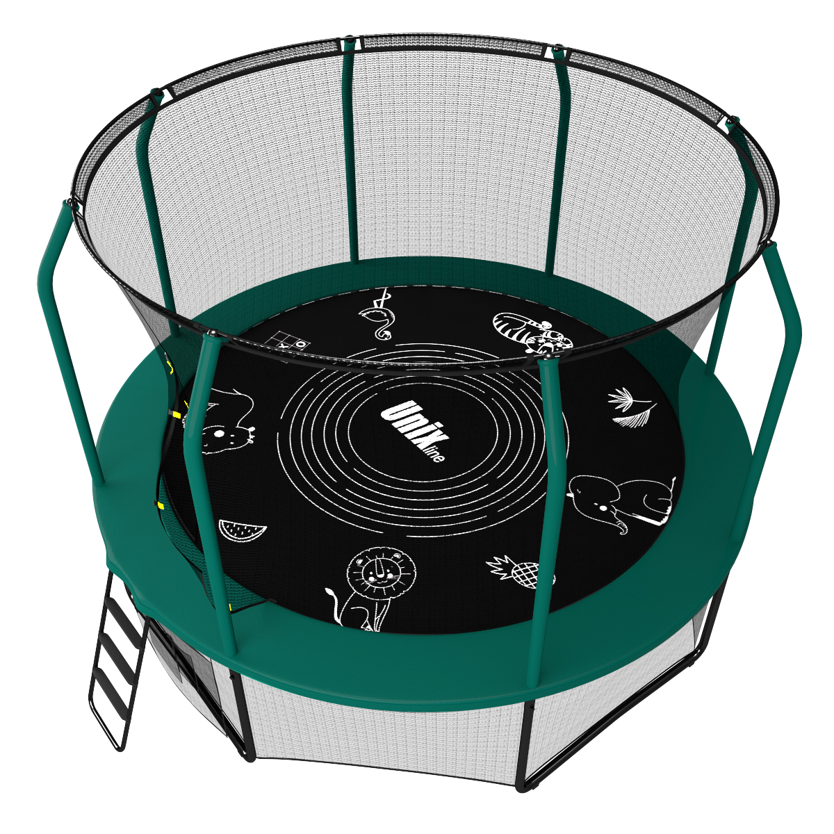 

Батут UNIX Supreme Game с сеткой и лестницей 244 см, green, Supreme Game