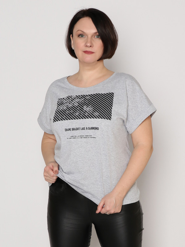 

Футболка женская Fashion Margo ФЖ 0013 серая 48 RU, Серый, ФЖ 0013