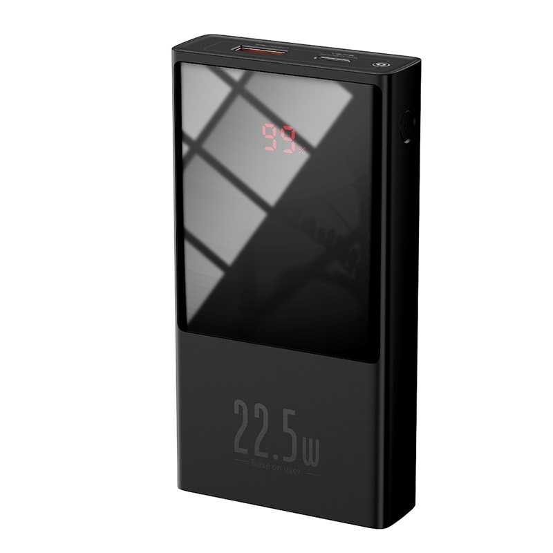 фото Портативный аккумулятор baseus super mini ppmi01, 3a, 10000 мач, черный, дисплей