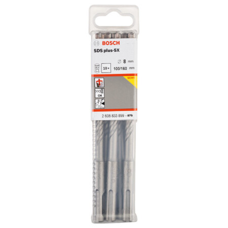 

Набор буров SDS plus-5X Bosch 8x100 10шт 2.608.833.899