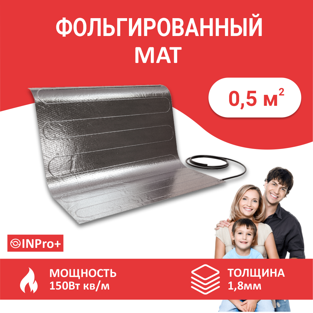 Фольгированный мат INPro+ двужильный 0.5 кв.м.