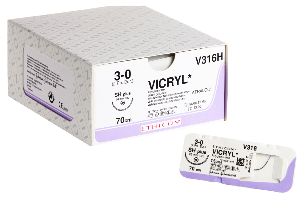 Шовный материал ВИКРИЛ 3/0, 75 см, кол.-реж. 26мм, 1/2 W9180 12 шт.