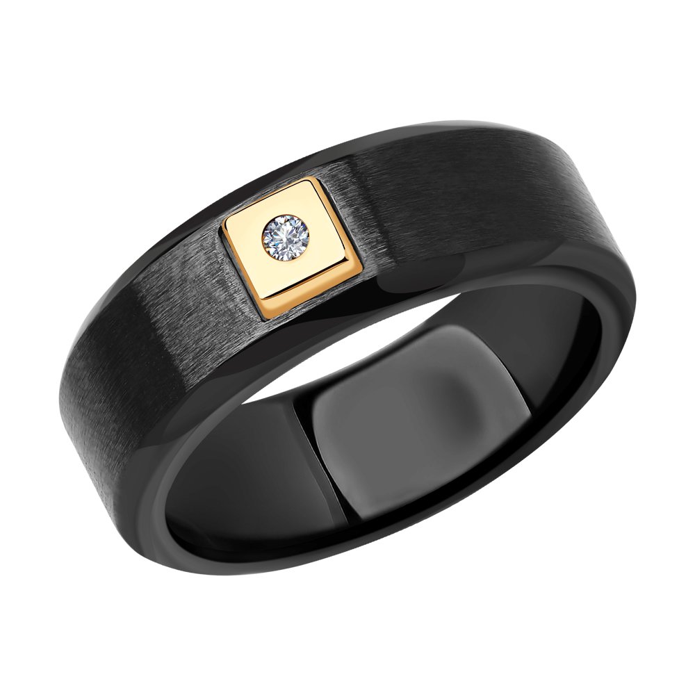 

Кольцо из золота и керамики р.  SOKOLOV Diamonds 6015089, бриллиант, 6015089