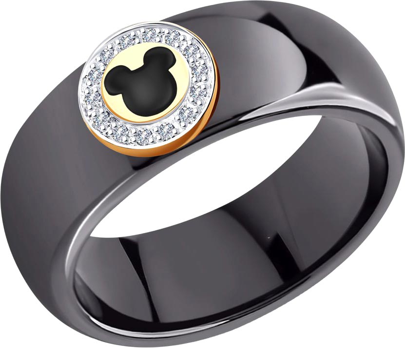 

Кольцо из красного золота с бриллиантом/эмалью р. 19 SOKOLOV Diamonds 6015093, 6015093