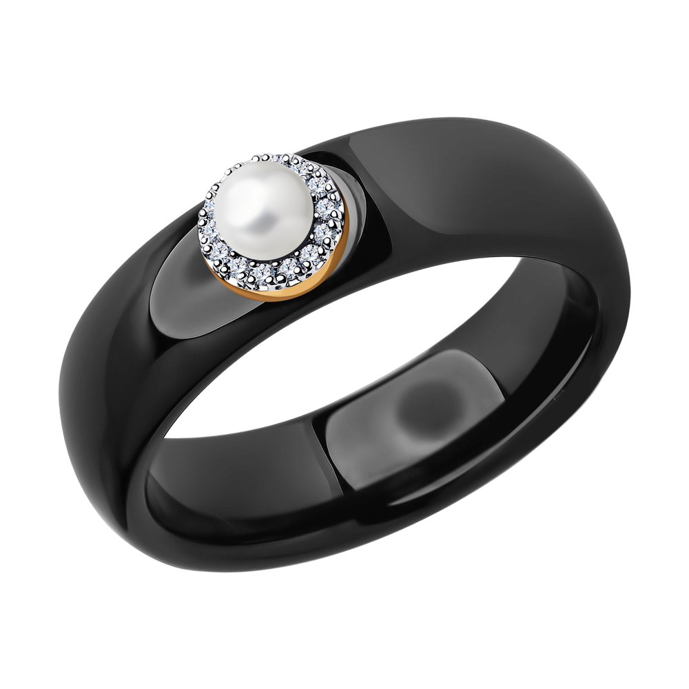 

Кольцо из красного золота с бриллиантом/жемчугом р. 15,5 SOKOLOV Diamonds 6015103, 6015103