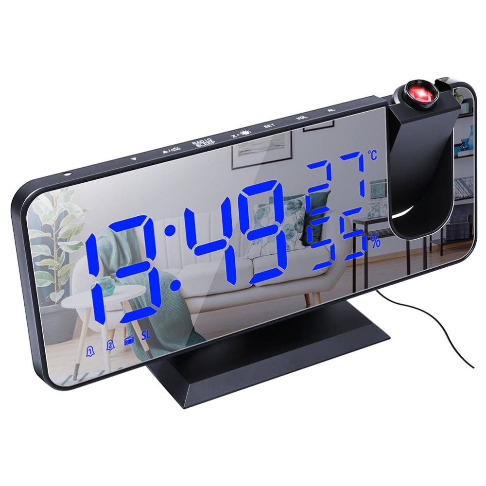 Многофункциональные зеркальные часы с проекцией и радио (4467.3)