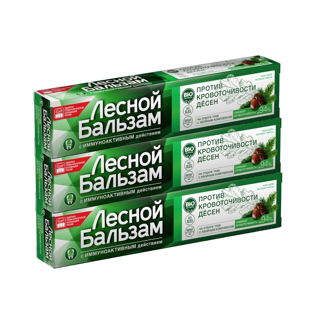 

Зубная паста Лесной бальзам Против кровоточивости десен 3шт*75мл