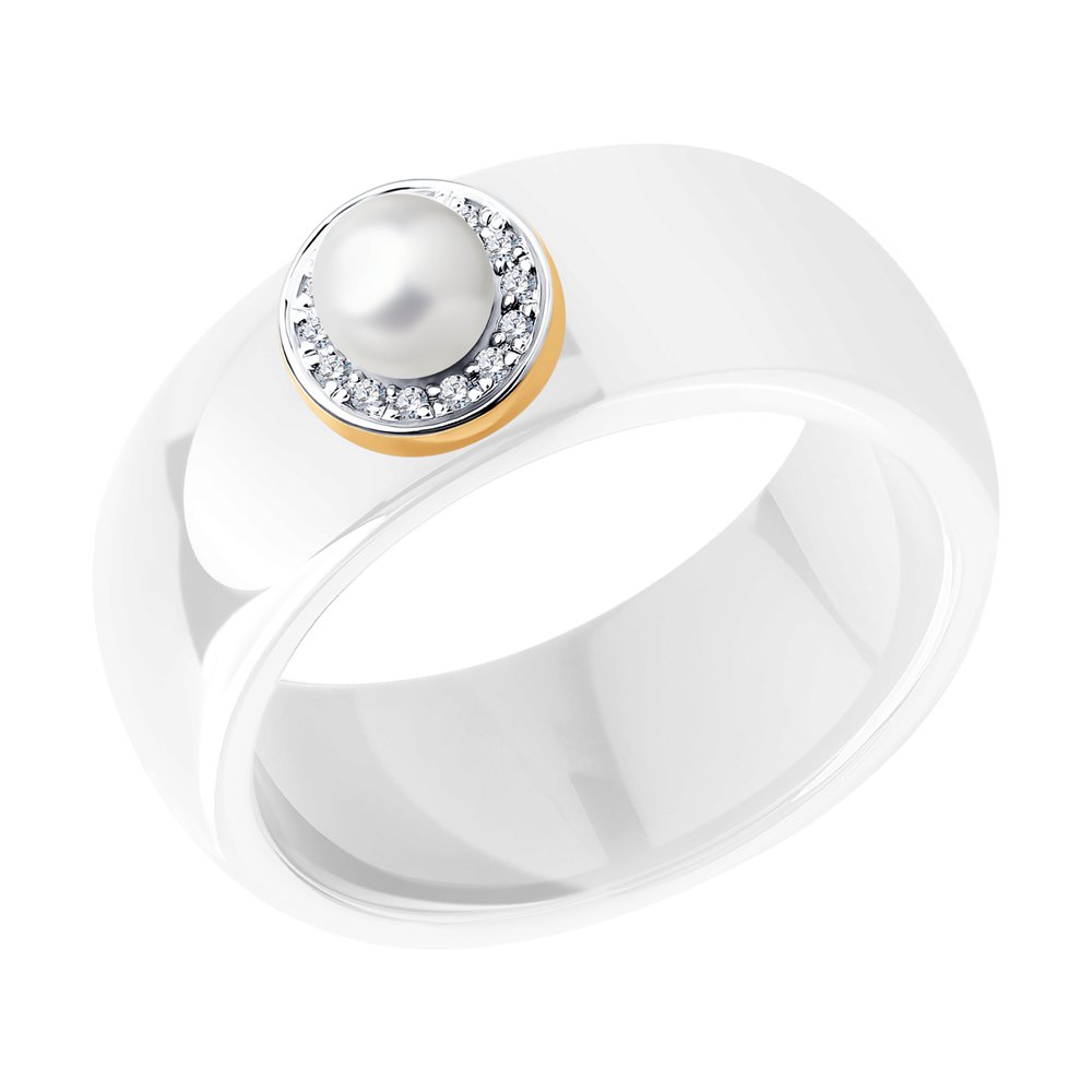 

Кольцо из золота и керамики р. , SOKOLOV Diamonds 6015108, бриллиант, 6015108