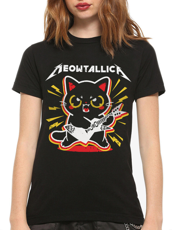 

Футболка женская DreamShirts Studio Мяуталлика Котик - Metallica 1 черная M, Черный, Мяуталлика Котик - Metallica 1