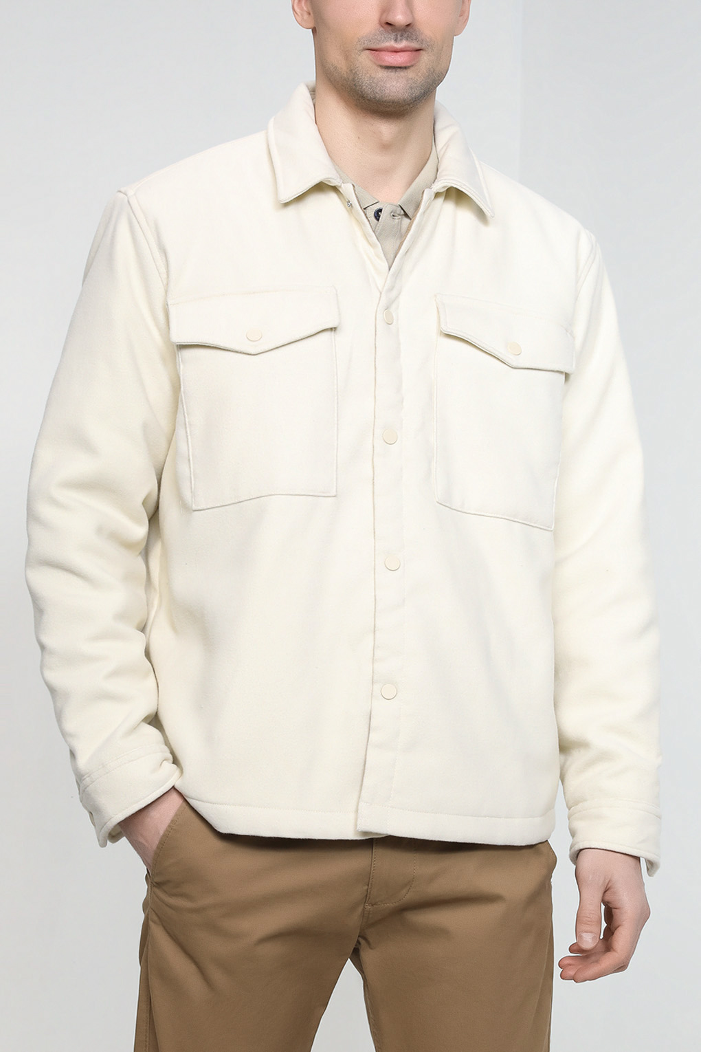 

Рубашка мужская Esprit Casual 102EE2F310 бежевая L, Бежевый, 102EE2F310