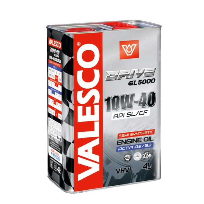 Масло полусинтетическое VALESCO DRIVE GL 5000 10W-40 API SL/CF, 4 л