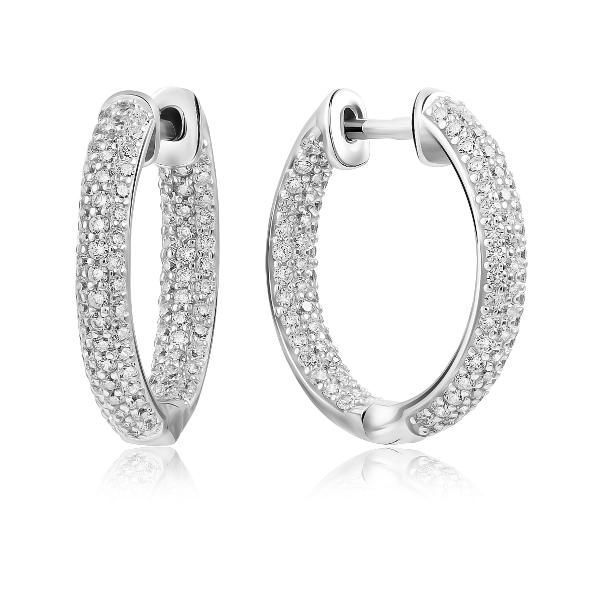 

Серьги конго из серебра VALTERA 117711, циркон, 117711
