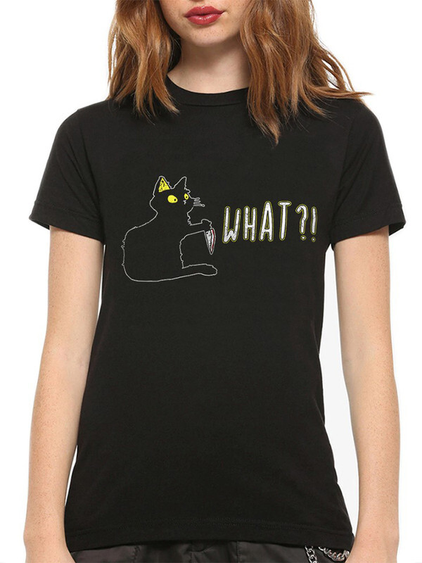

Футболка женская DreamShirts Studio Котик-убийца с ножом WHAT 1 черная XS, Черный, Котик-убийца с ножом WHAT 1